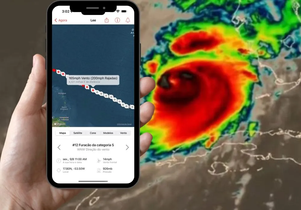 Aplicativo para ver furacão em tempo real